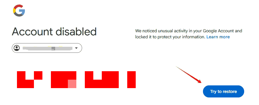 谷歌账号异常使用辅助邮箱接码恢复教程